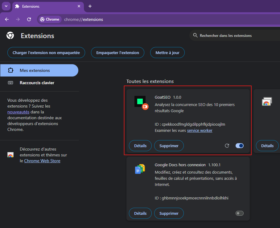 Étape 5 : Charger l'extension - illustration 2